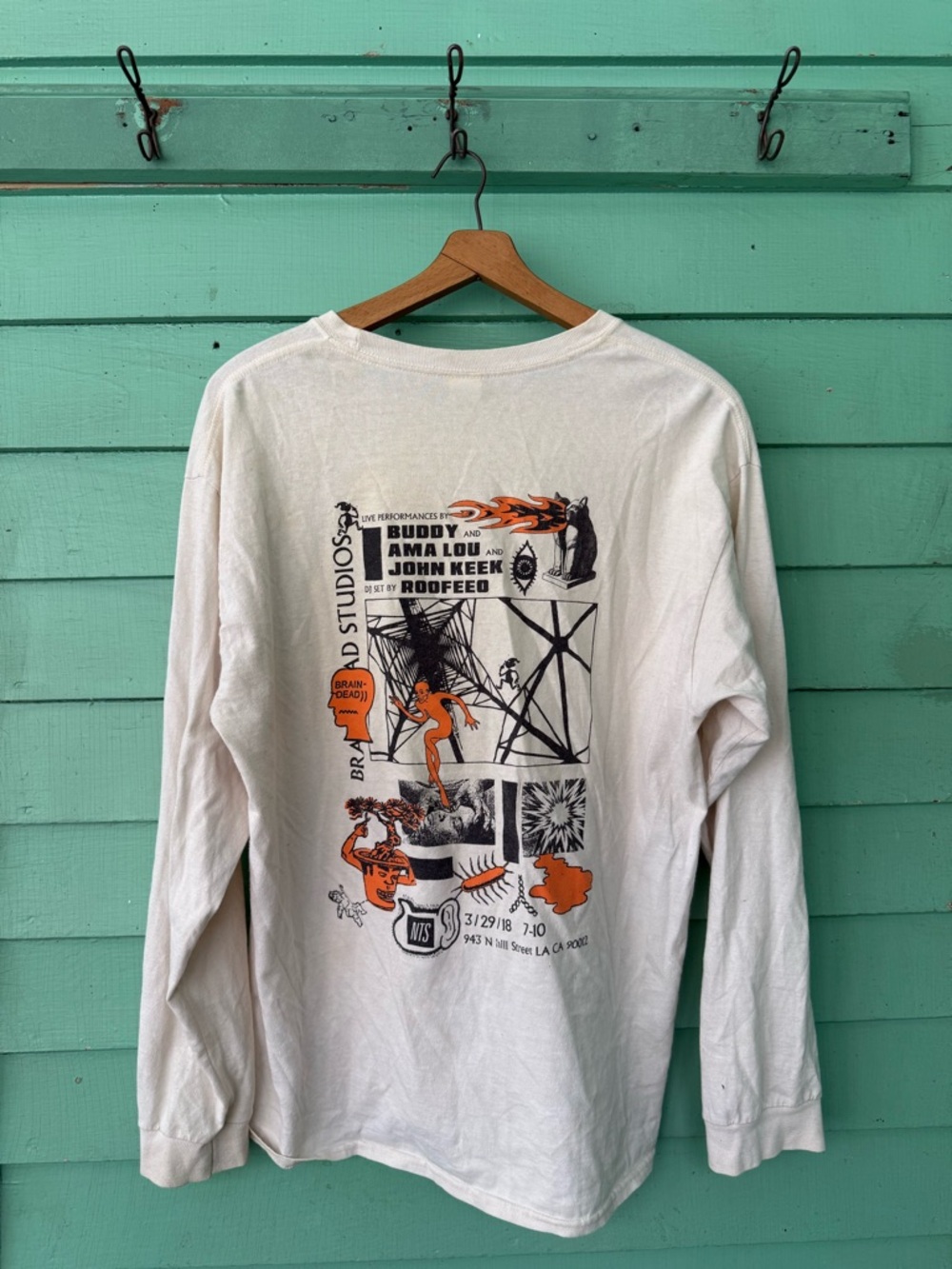 Brain Dead x NTS White Long Sleeve Graphic Tee